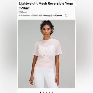 Lululemon lightweight mesh reversible t shirt size 8